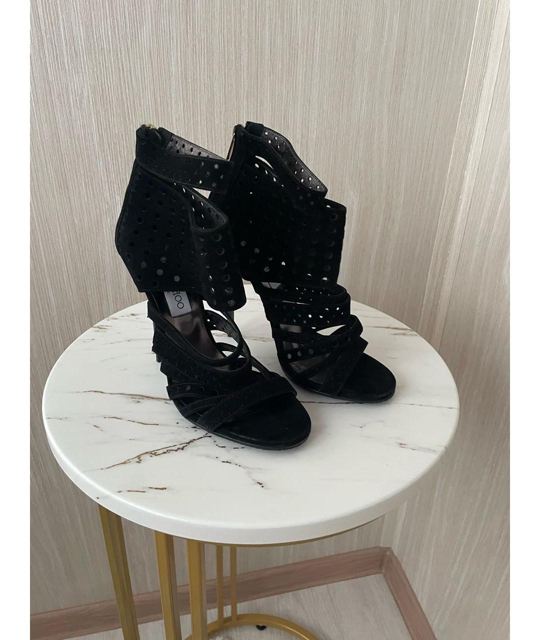 JIMMY CHOO Черные замшевые босоножки, фото 5