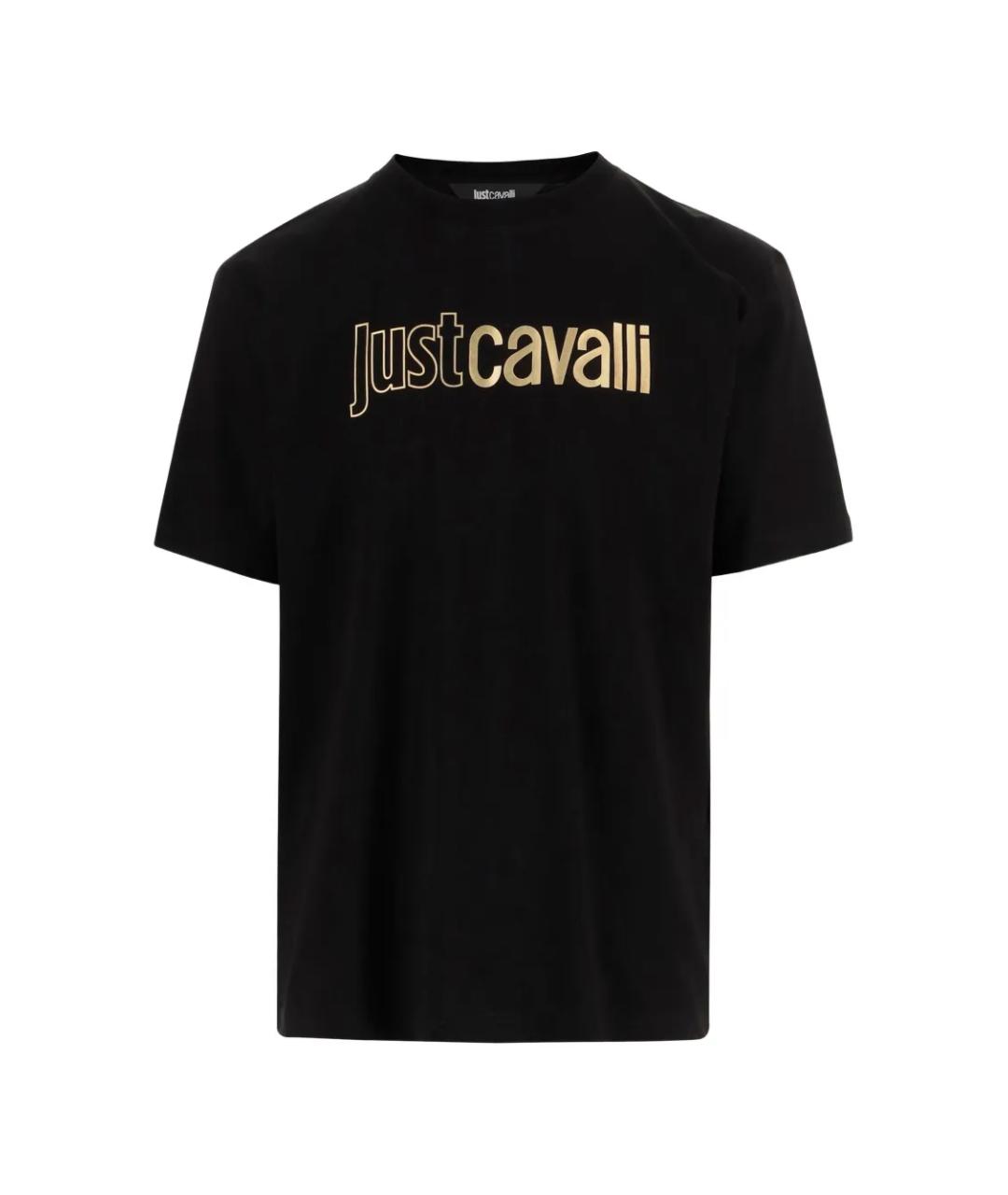 JUST CAVALLI Черная хлопковая футболка, фото 1