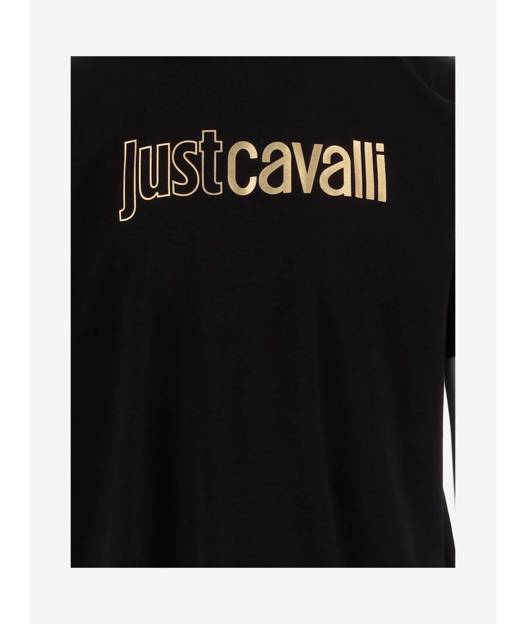 JUST CAVALLI Черная хлопковая футболка, фото 3