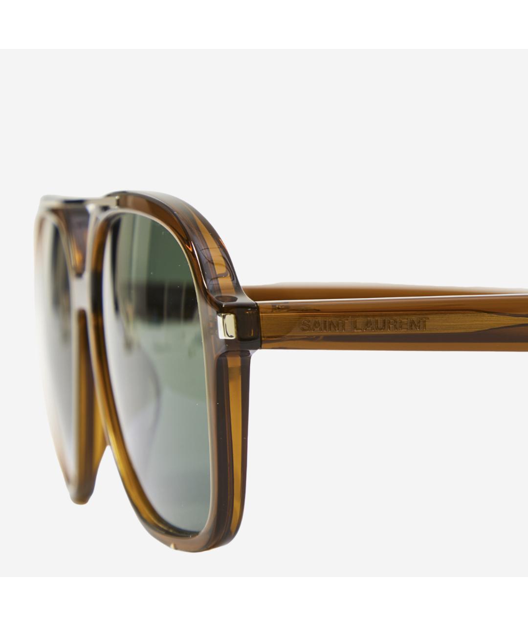 SAINT LAURENT Коричневые солнцезащитные очки, фото 3