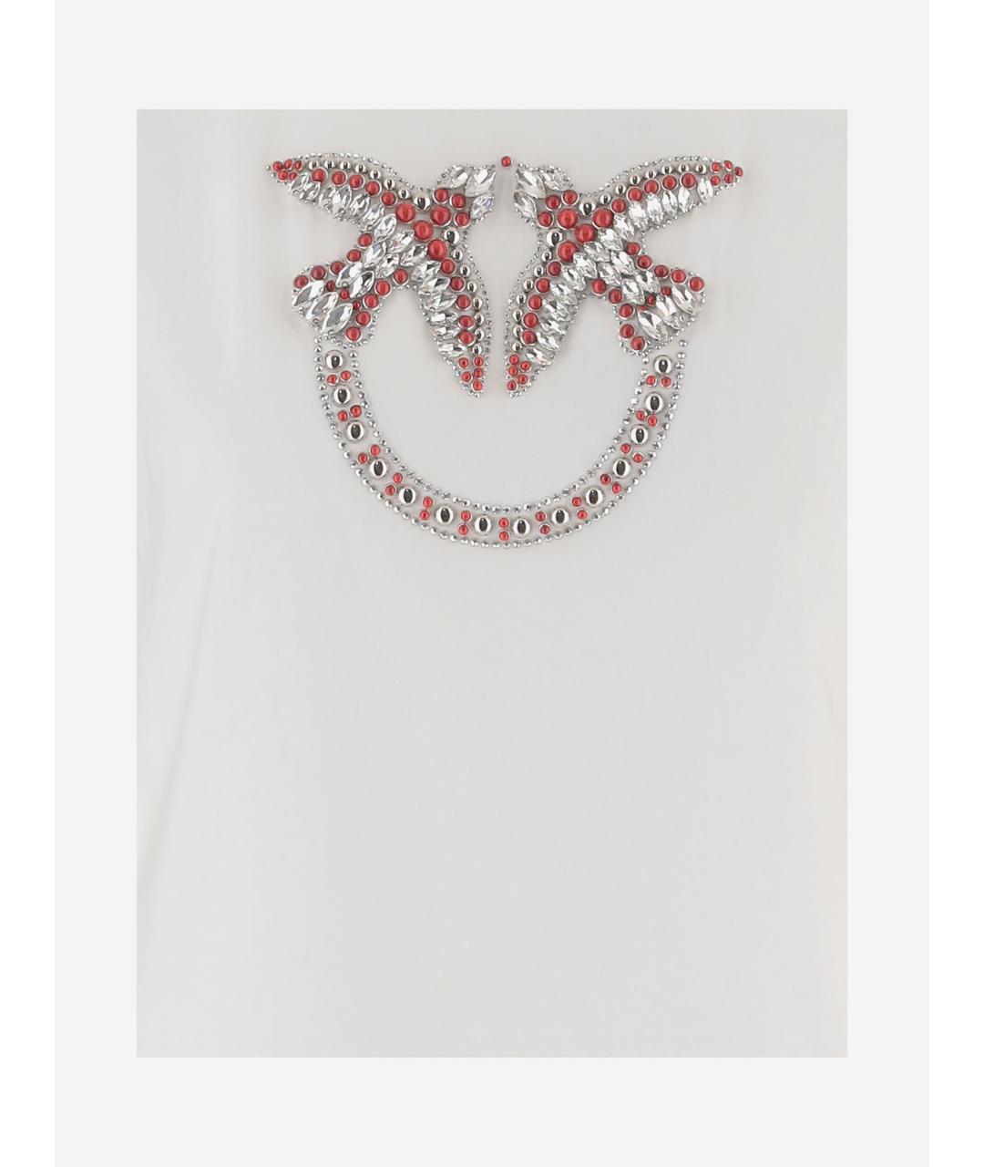 PINKO Белая хлопковая футболка, фото 3