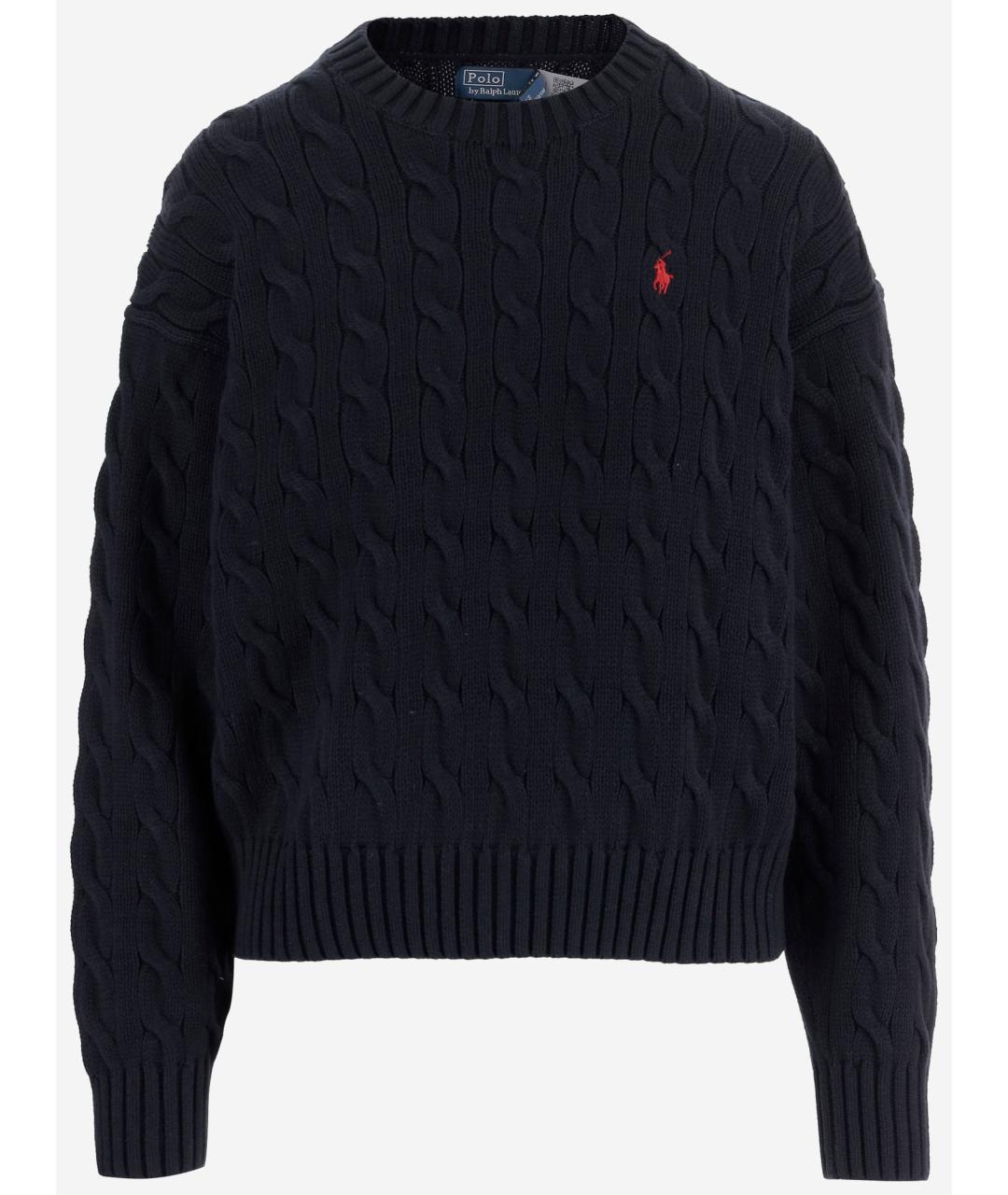 POLO RALPH LAUREN Темно-синий хлопковый джемпер / свитер, фото 4