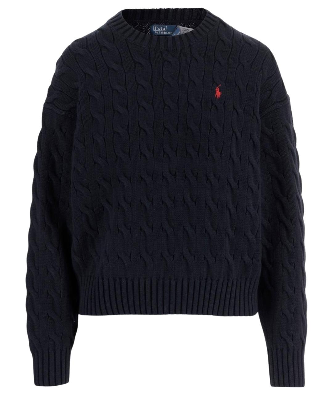 POLO RALPH LAUREN Темно-синий хлопковый джемпер / свитер, фото 1