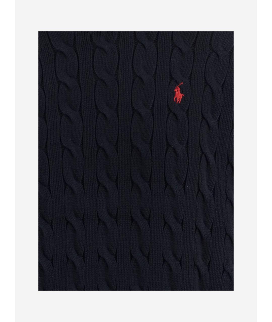 POLO RALPH LAUREN Темно-синий хлопковый джемпер / свитер, фото 3