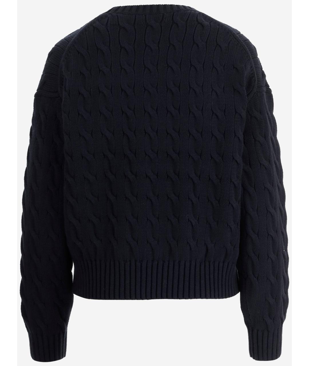 POLO RALPH LAUREN Темно-синий хлопковый джемпер / свитер, фото 2