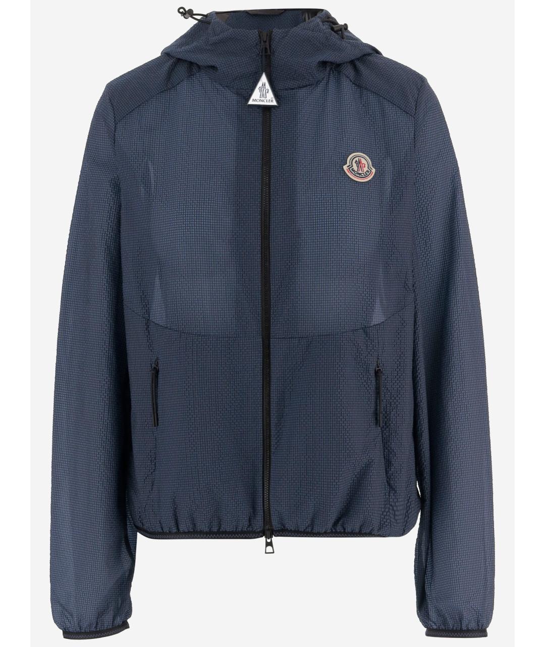 MONCLER Синяя полиэстеровая куртка, фото 4