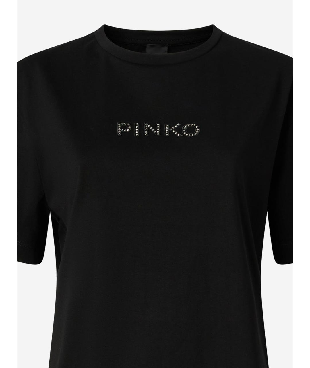 PINKO Черная хлопковая футболка, фото 3