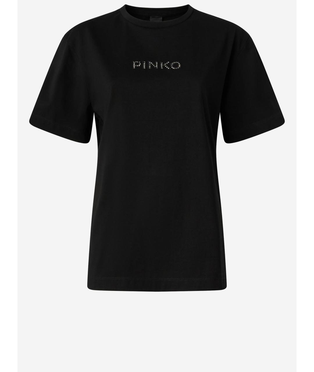PINKO Черная хлопковая футболка, фото 4