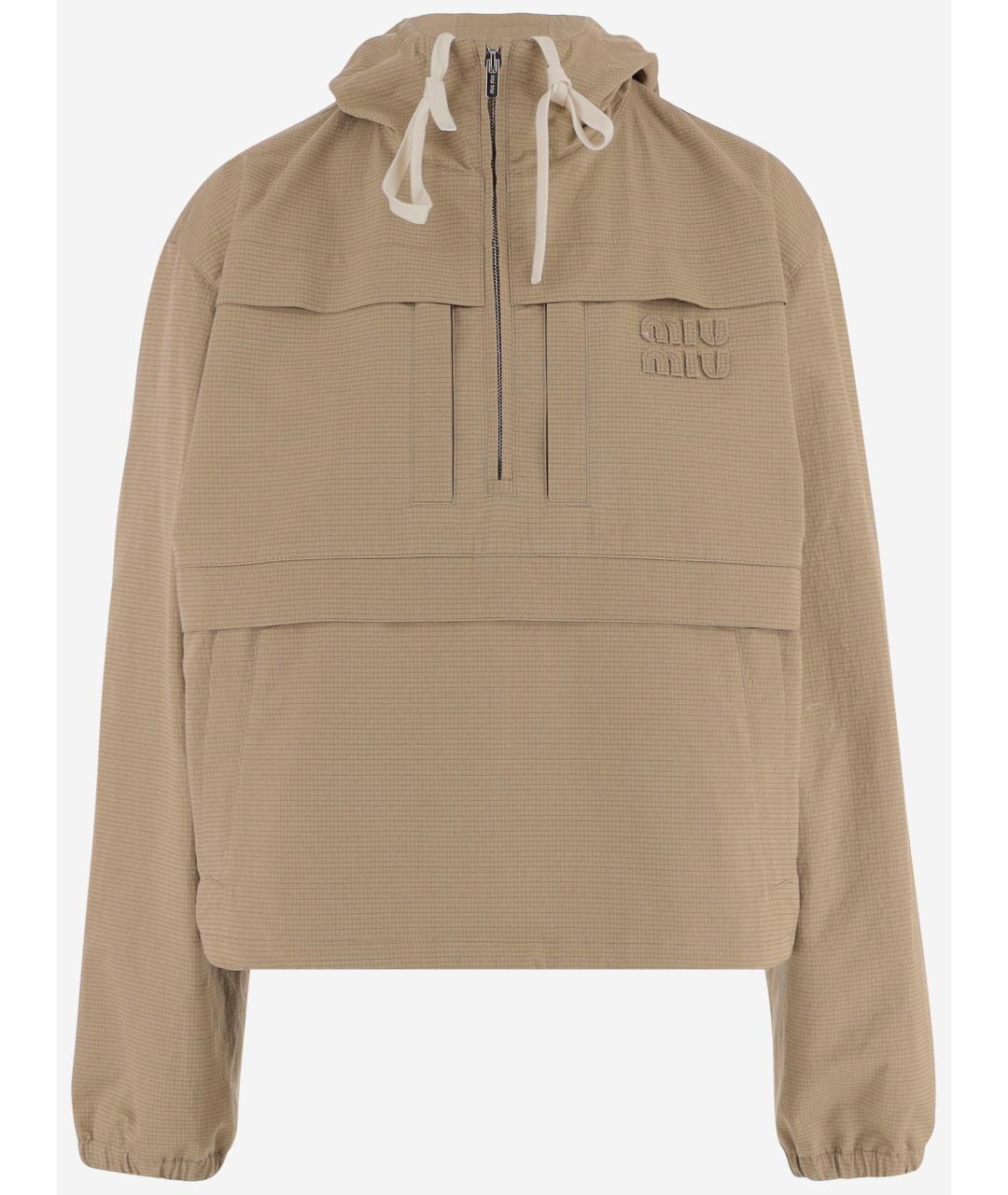 MIU MIU Бежевая хлопковая куртка, фото 4