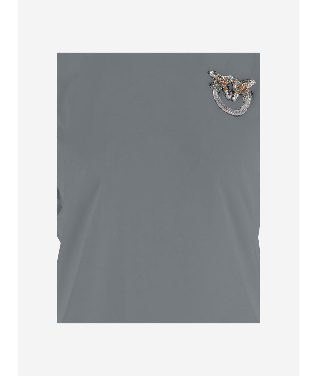 PINKO Серая хлопковая футболка, фото 3
