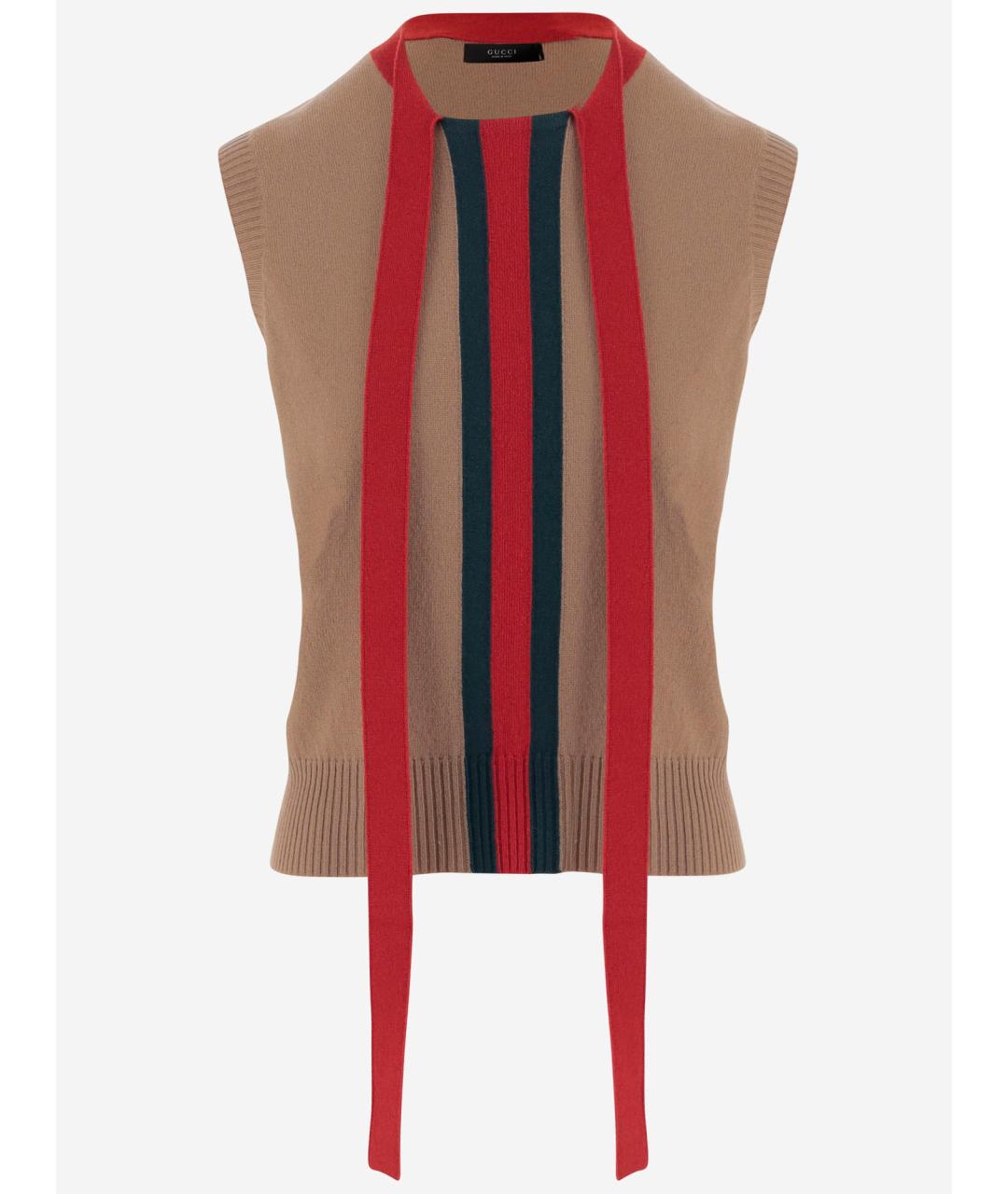 GUCCI Бежевая кашемировая жилетка, фото 4