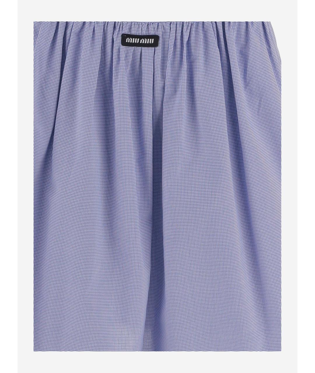 MIU MIU Голубая хлопковая юбка мини, фото 3