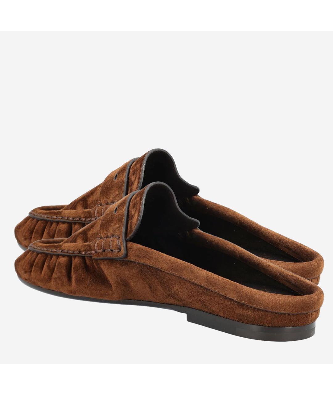 SAINT LAURENT Коричневые замшевые мюли, фото 4