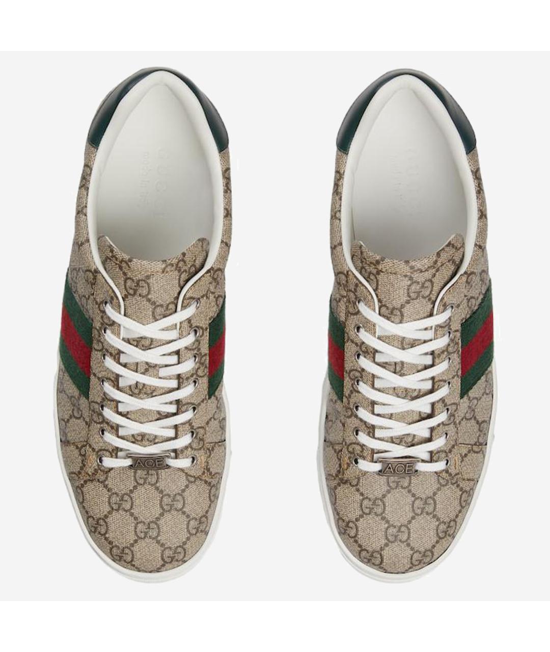 GUCCI Бежевые синтетические низкие кроссовки / кеды, фото 3