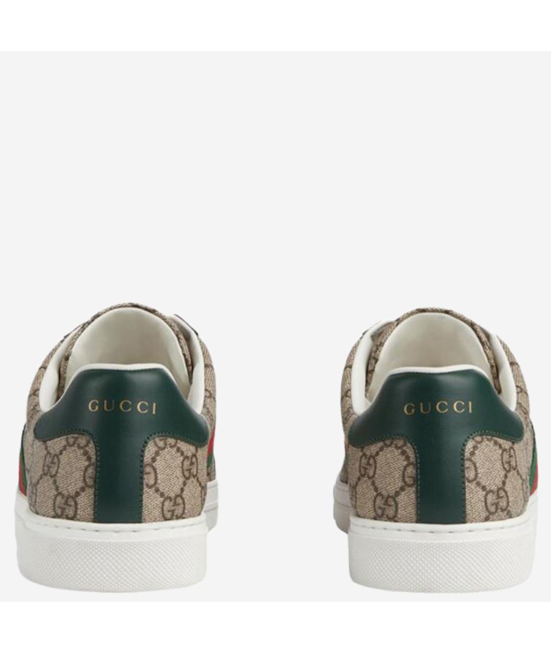 GUCCI Бежевые синтетические низкие кроссовки / кеды, фото 4
