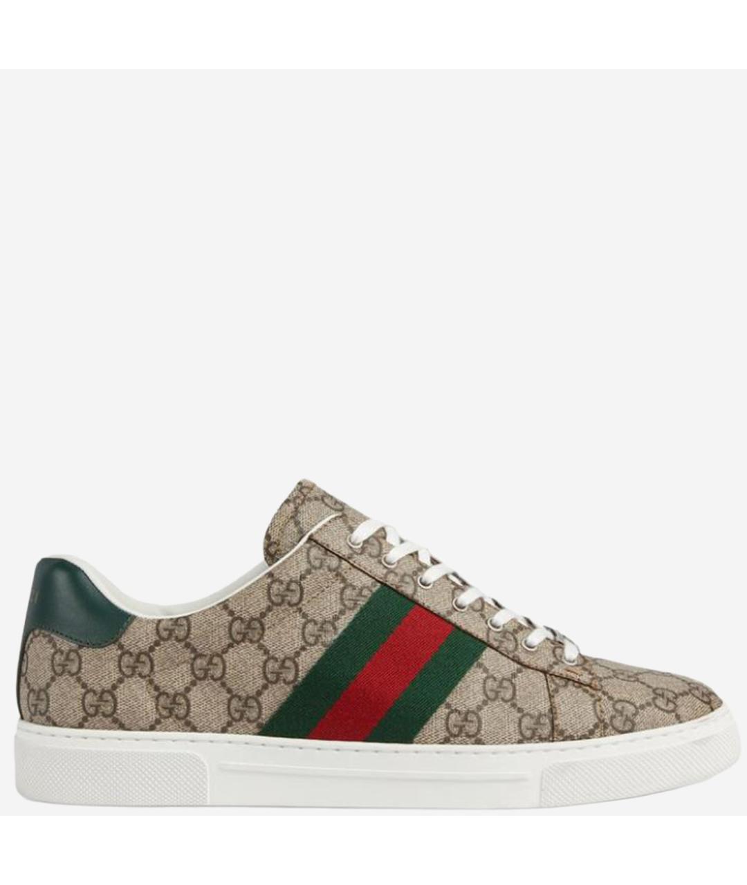 GUCCI Бежевые синтетические низкие кроссовки / кеды, фото 6