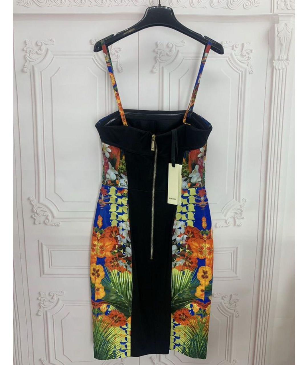 PINKO Мульти полиэстеровое коктейльное платье, фото 8