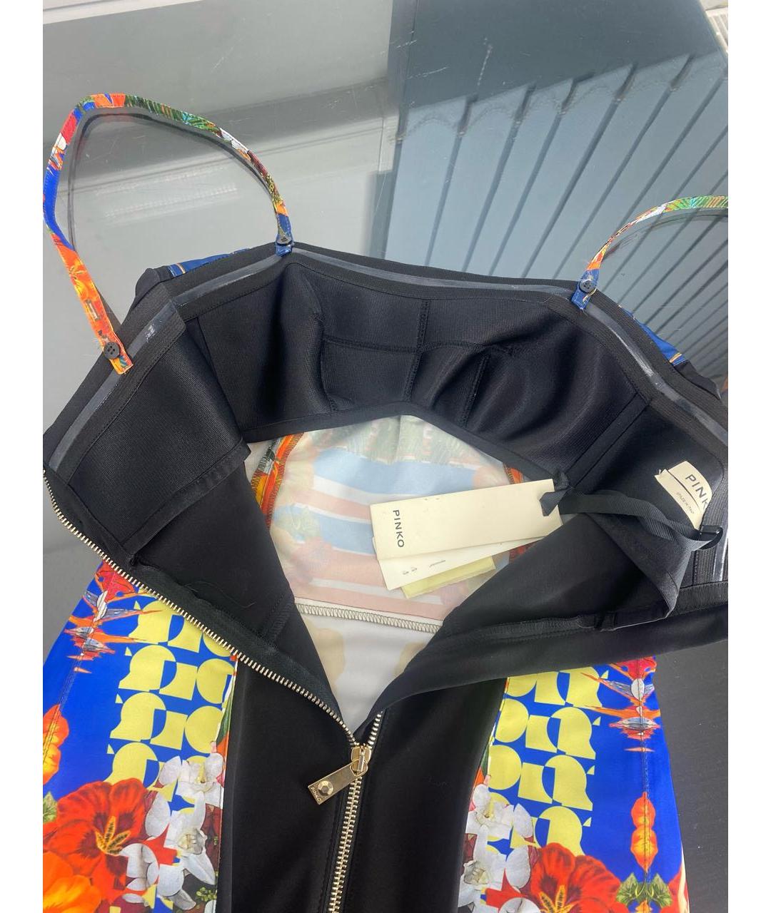 PINKO Мульти полиэстеровое коктейльное платье, фото 3