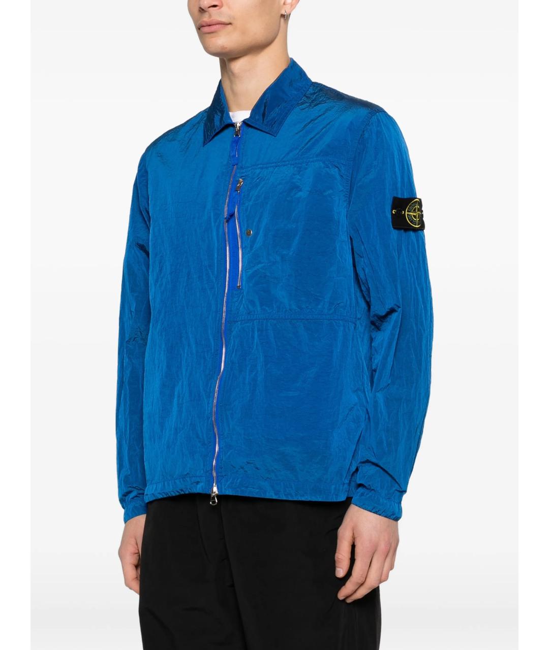 STONE ISLAND Синяя полиамидовая куртка, фото 4