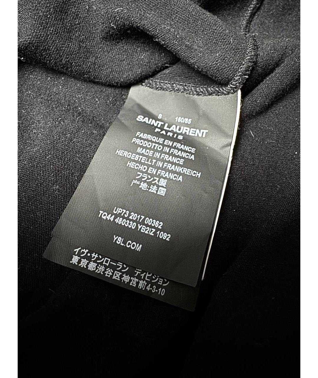 SAINT LAURENT Черная хлопковая футболка, фото 5