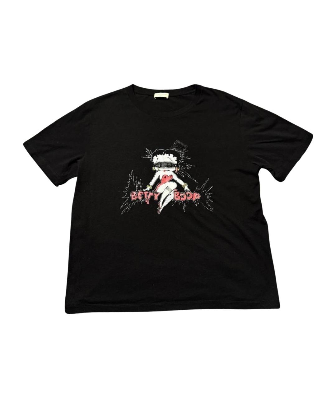 SAINT LAURENT Черная хлопковая футболка, фото 1