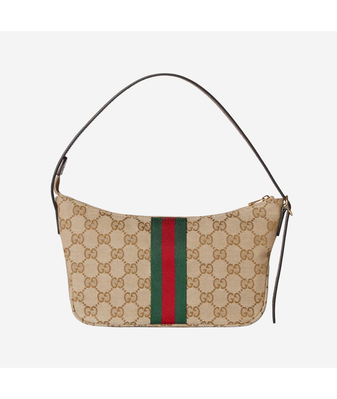 GUCCI Бежевая кожаная сумка на плечо, фото 3