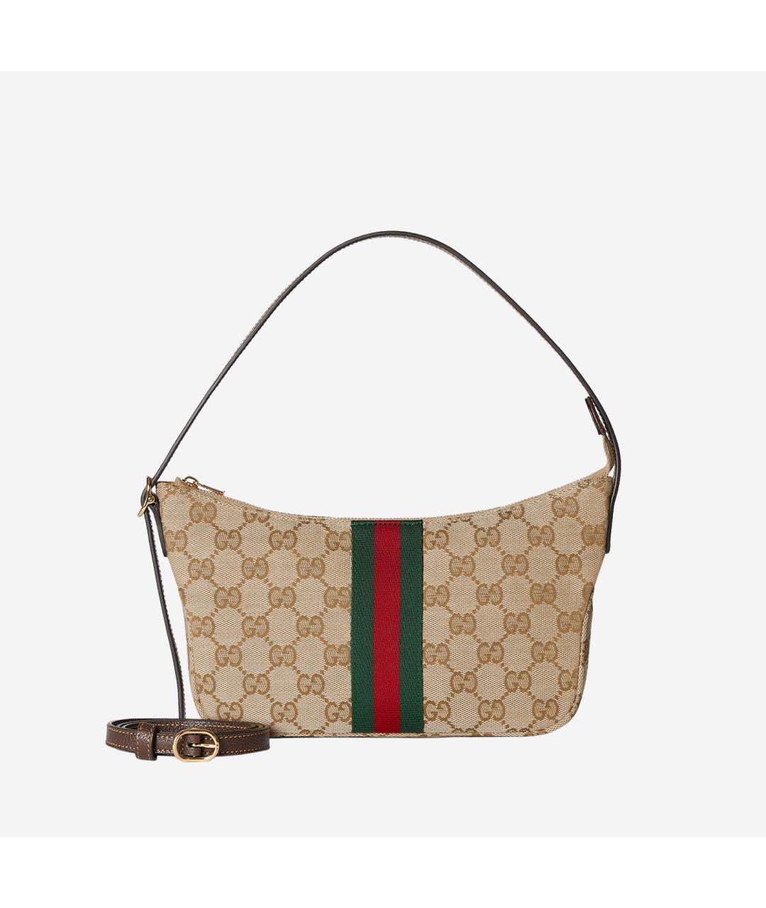 GUCCI Бежевая кожаная сумка на плечо, фото 5