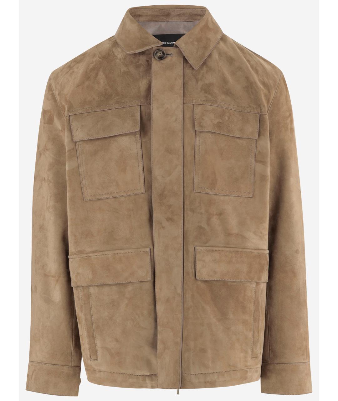 YVES SALOMON Бежевая замшевая куртка, фото 4