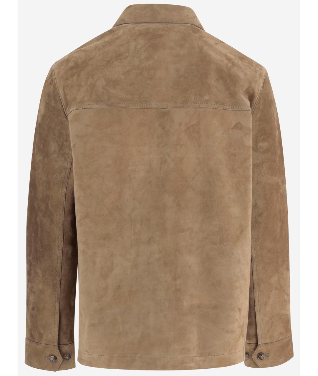 YVES SALOMON Бежевая замшевая куртка, фото 2