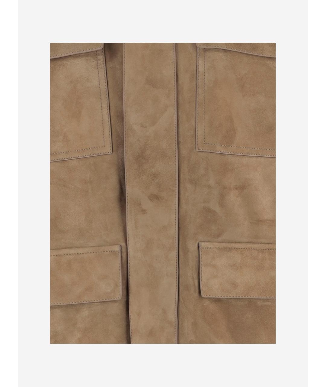 YVES SALOMON Бежевая замшевая куртка, фото 3