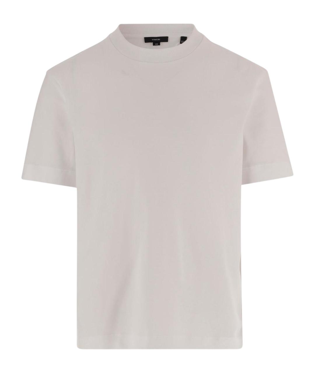 VINCE Белая хлопковая футболка, фото 1