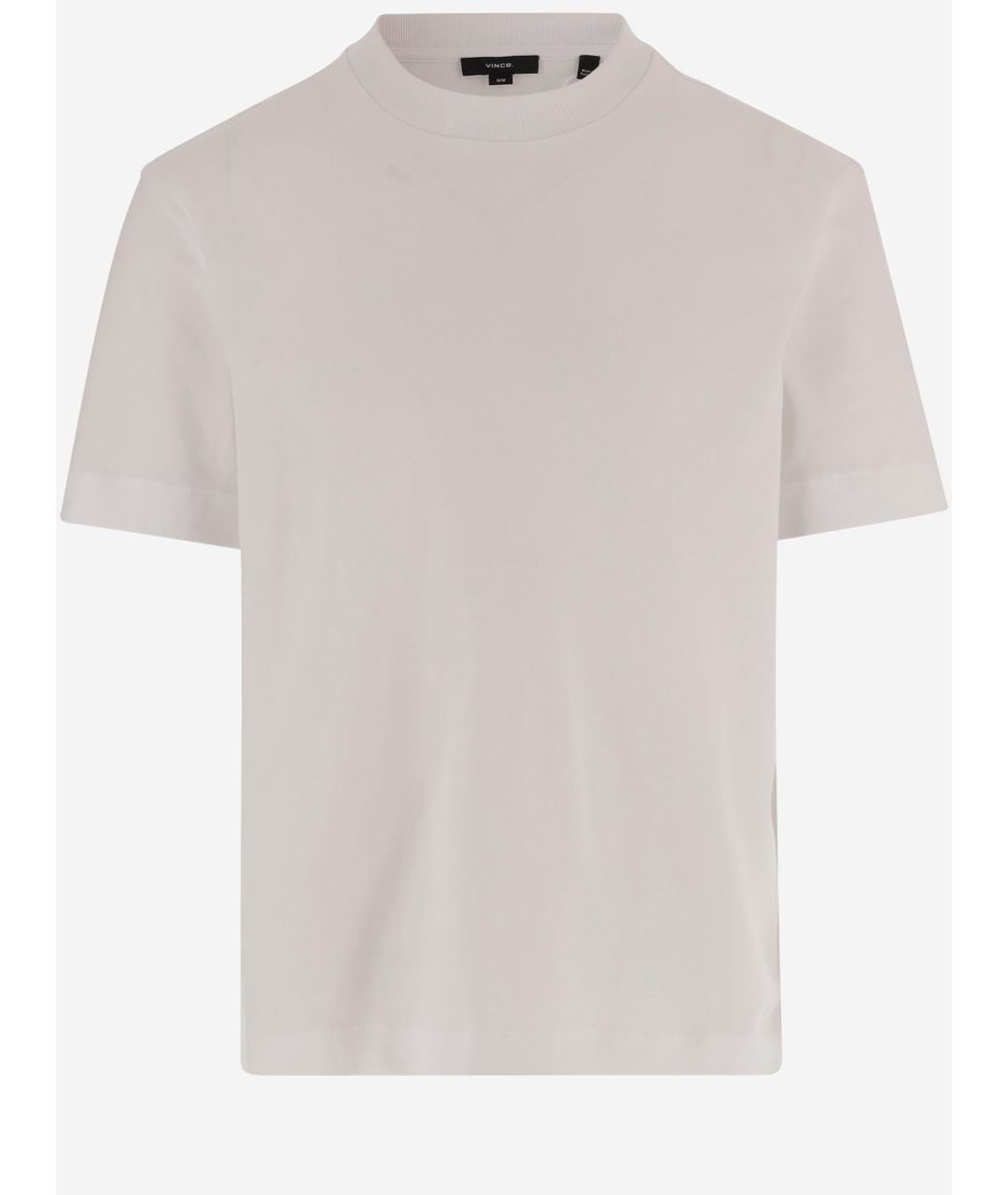 VINCE Белая хлопковая футболка, фото 4