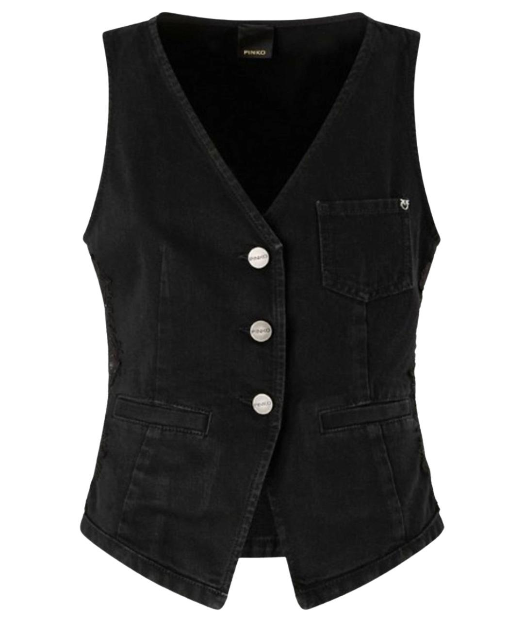 PINKO Черный хлопковый жилет, фото 1