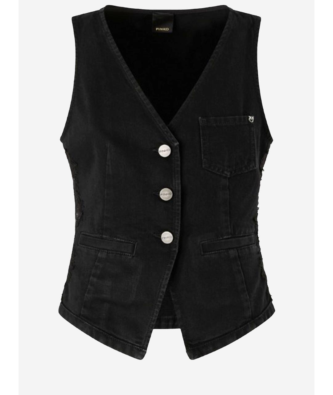 PINKO Черный хлопковый жилет, фото 4