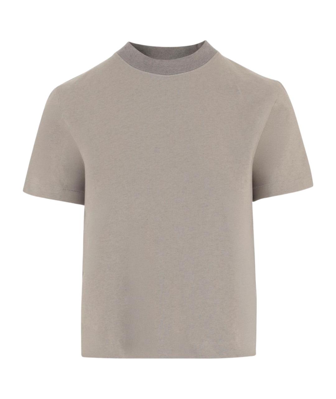 JACQUEMUS Серая хлопковая футболка, фото 1