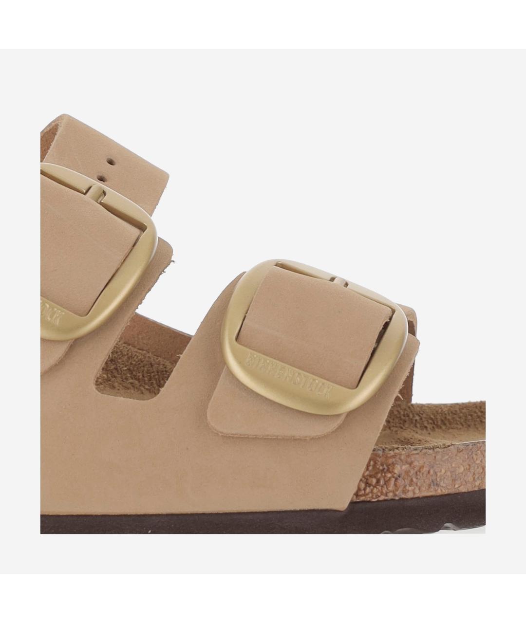 BIRKENSTOCK Бежевые замшевые сандалии, фото 5