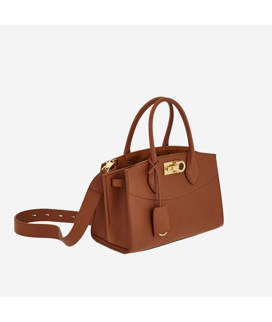 FERRAGAMO Коричневая кожаная сумка тоут, фото 2