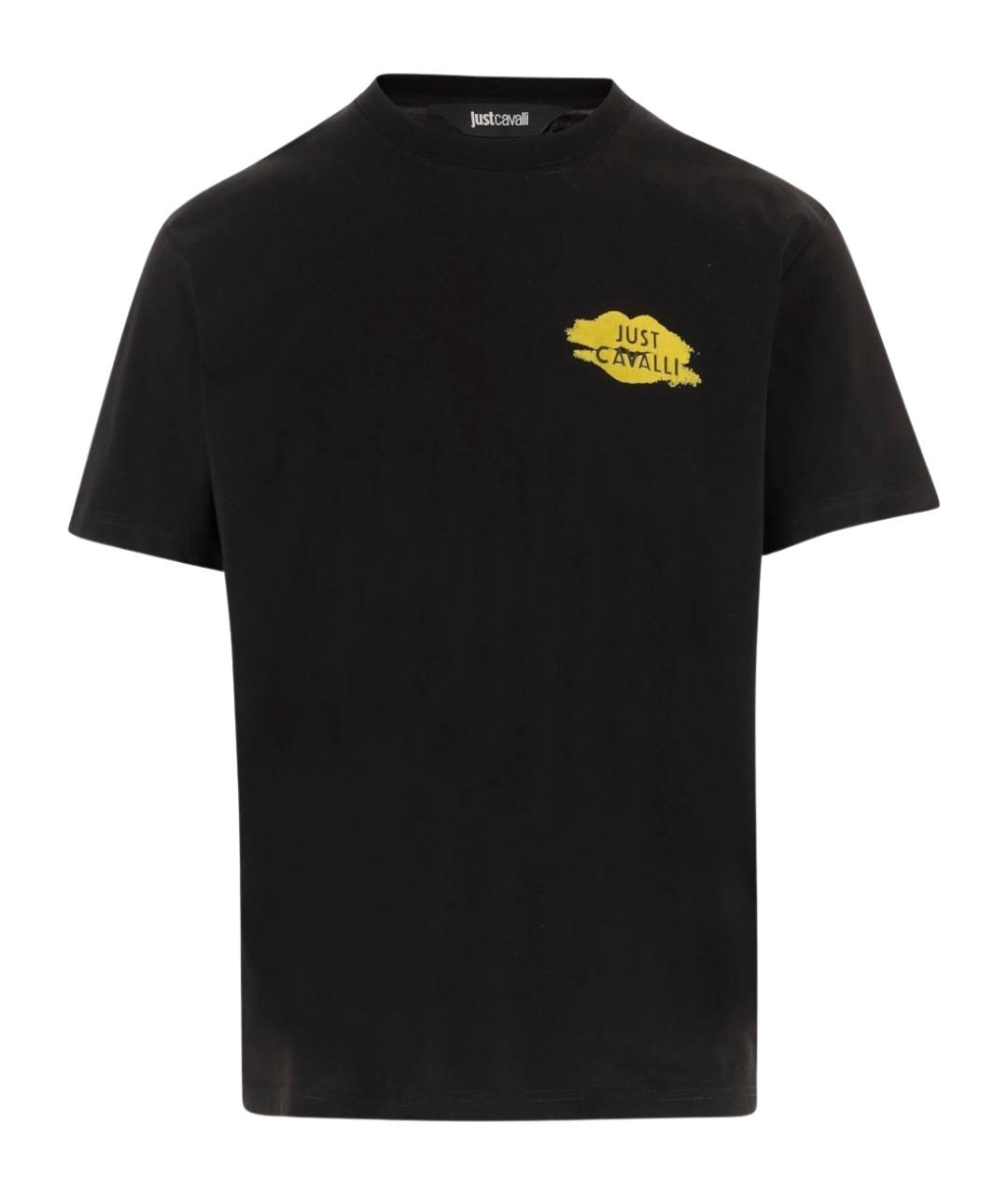 JUST CAVALLI Черная хлопковая футболка, фото 1