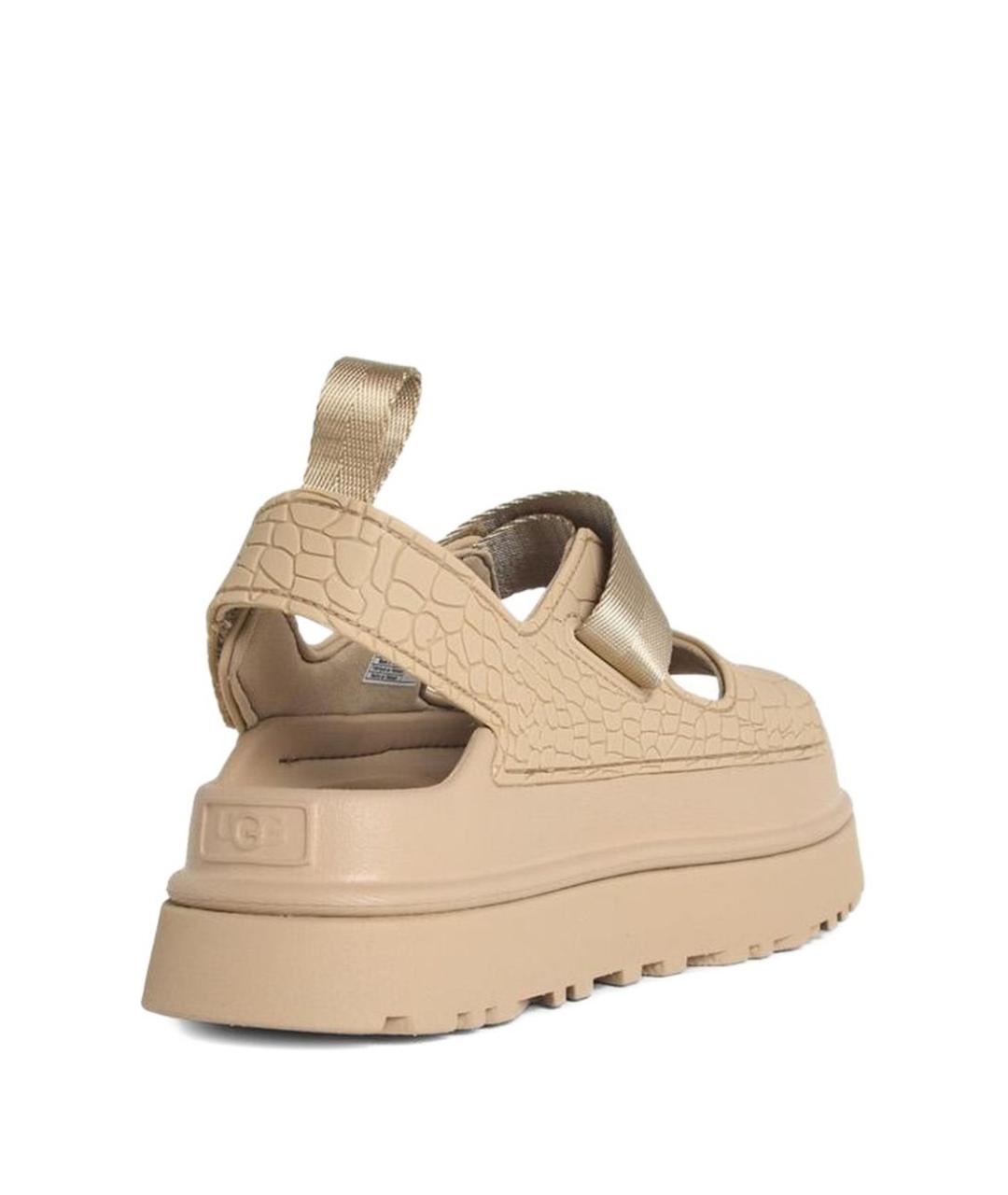 UGG AUSTRALIA Бежевые кожаные босоножки, фото 2