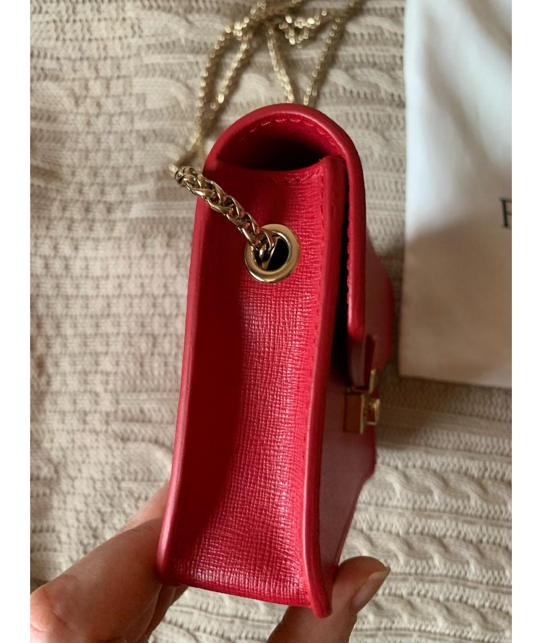 FURLA Красная кожаная сумка через плечо, фото 4