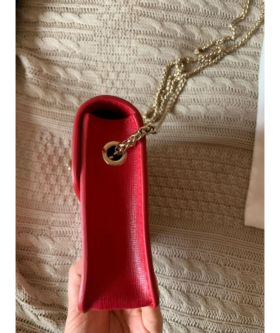 FURLA Красная кожаная сумка через плечо, фото 5
