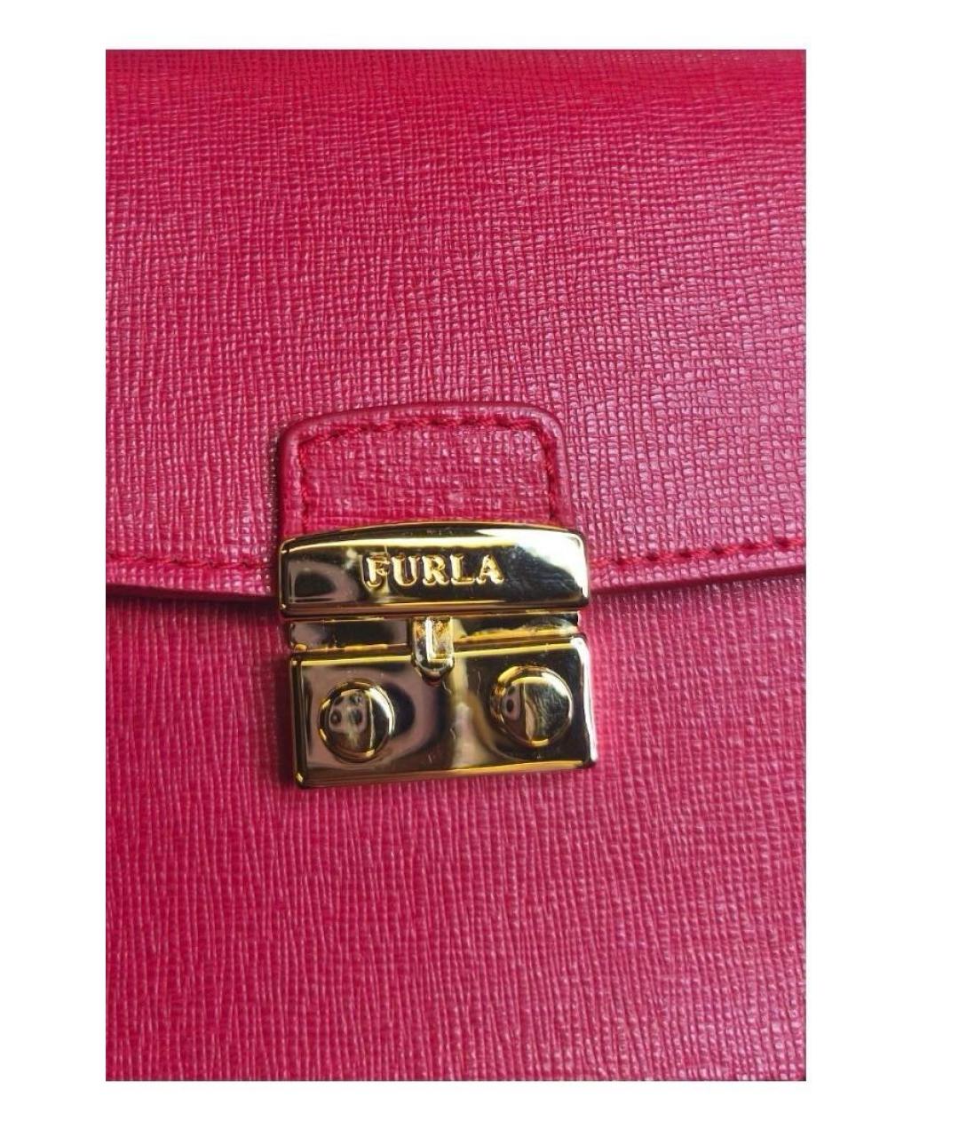 FURLA Красная кожаная сумка через плечо, фото 8