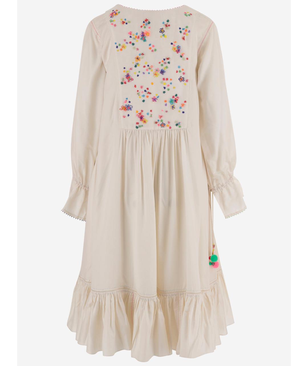 PERO Бежевое шелковое повседневное платье, фото 2