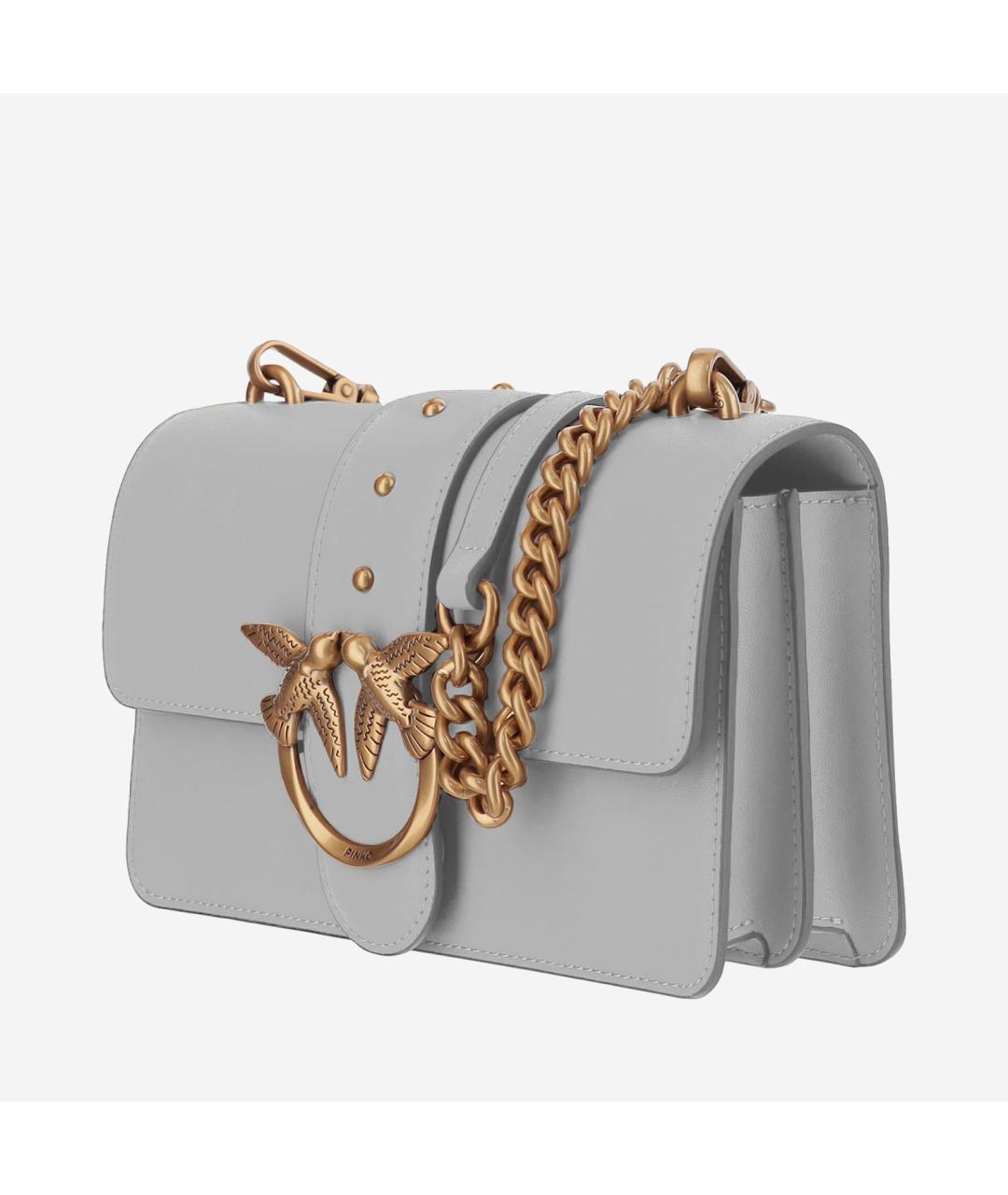 PINKO Серая кожаная сумка через плечо, фото 2