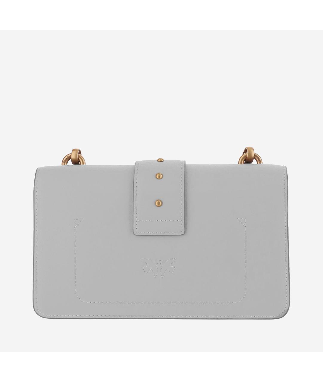 PINKO Серая кожаная сумка через плечо, фото 3