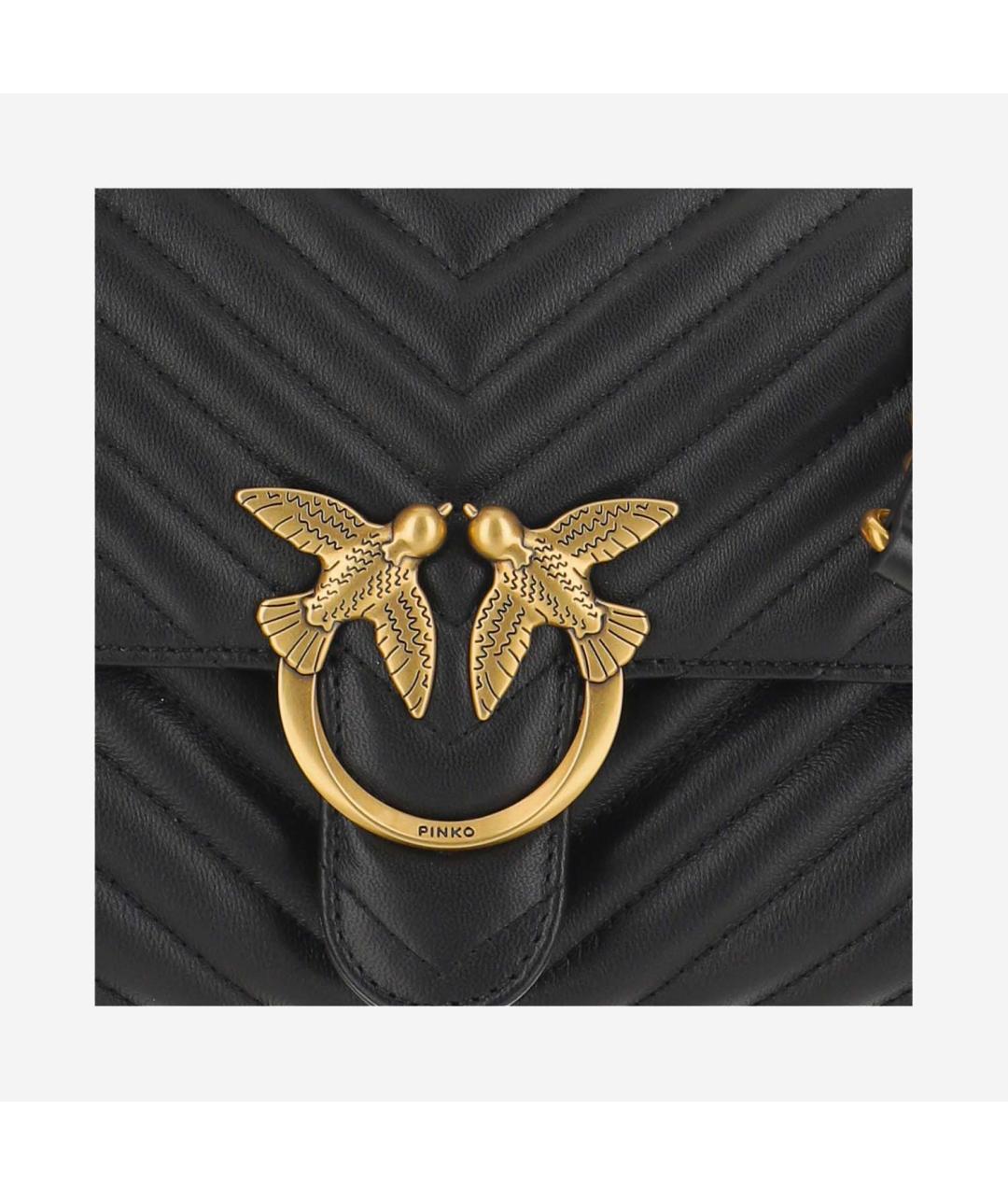 PINKO Черная кожаная сумка через плечо, фото 4