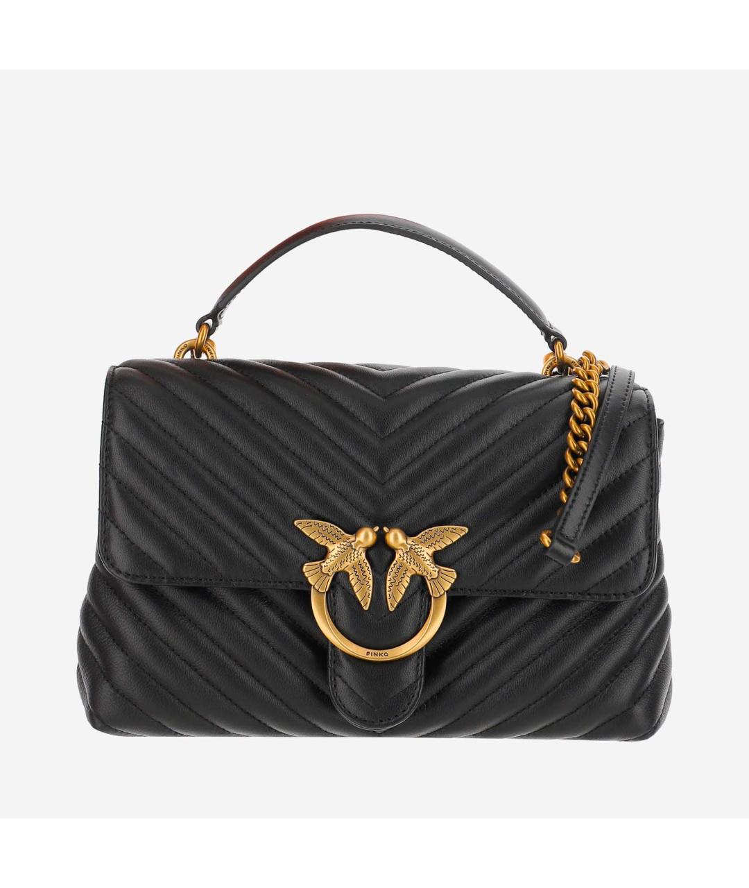 PINKO Черная кожаная сумка через плечо, фото 5