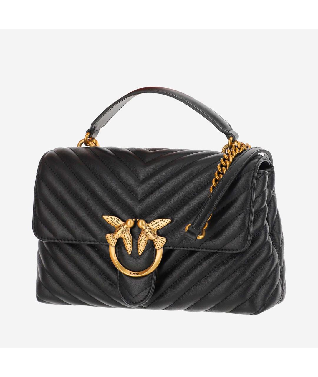 PINKO Черная кожаная сумка через плечо, фото 2