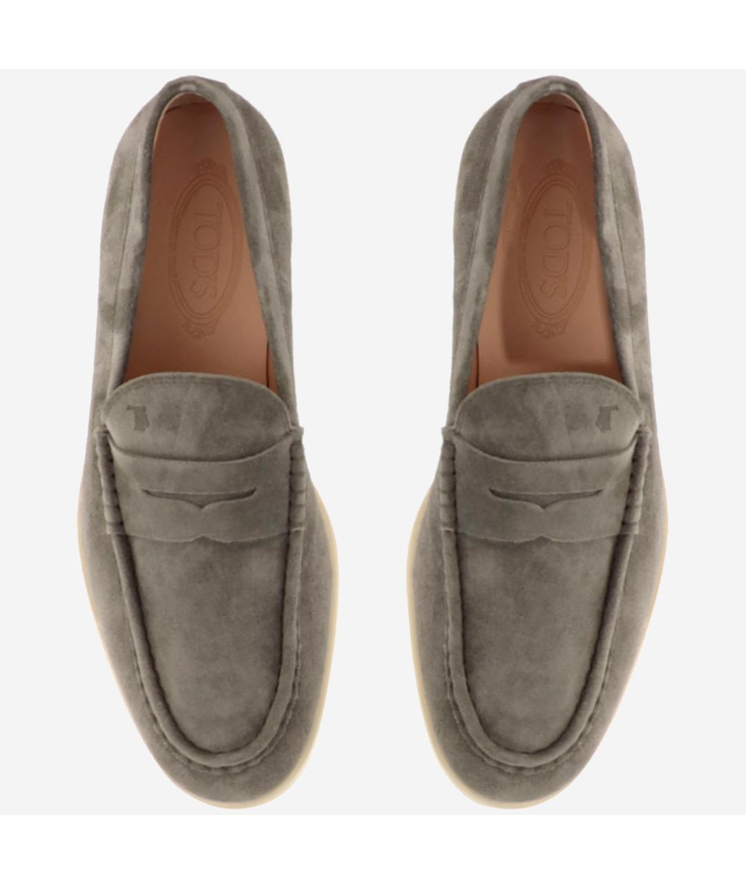 TOD'S Хаки кожаные лоферы, фото 2