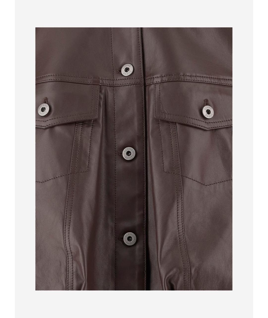 LOEWE Коричневая кожаная куртка, фото 3